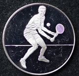 [Silver Art Medal] Arthur Ashe / 1968 US Open Tennis Champion / Franklin Mint 1977