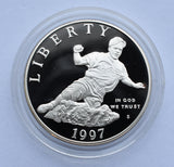 [US Mint] Jackie Robinson 1997-S Proof Commemorative Coin / 90% Silver - Box & COA