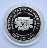 [US Mint] Jackie Robinson 1997-S Proof Commemorative Coin / 90% Silver - Box & COA