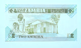 Zambia- 2 Kwacha (1980) UNCIRCULATED Banknote [President Kenneth Kaunda]